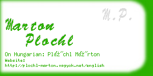 marton plochl business card